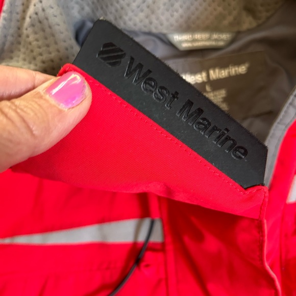 WEST MARINE RED Mens Crew boat jacket - Picture 9 of 10